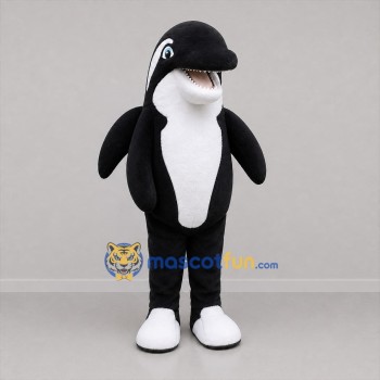 Custom Black and White Orca Mascot Costume Adult Full Body Suit for Ocean Events