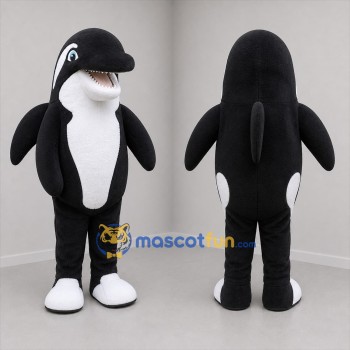 Custom Black and White Orca Mascot Costume Adult Full Body Suit for Ocean Events