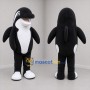 Custom Black and White Orca Mascot Costume Adult Full Body Suit for Ocean Events