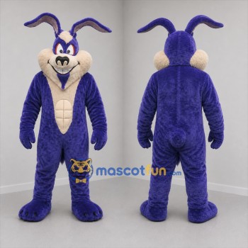 Custom Purple and Cream Bunny Mascot Costume Adult Full Body Suit for Halloween Events