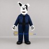 Custom White and Blue Police Dog Mascot Costume Adult Full Body Suit for Community Events