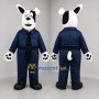 Custom White and Blue Police Dog Mascot Costume Adult Full Body Suit for Community Events
