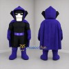 Custom Black and Purple Hooded Villain Mascot Costume Adult Full Body Suit for Halloween Events
