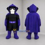 Custom Black and Purple Hooded Villain Mascot Costume Adult Full Body Suit for Halloween Events