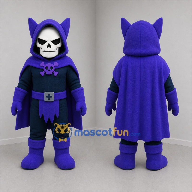 Custom Purple and Black Skeleton Warrior Mascot Costume Adult Full Body Suit for Halloween Events