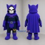 Custom Purple and Black Skeleton Warrior Mascot Costume Adult Full Body Suit for Halloween Events