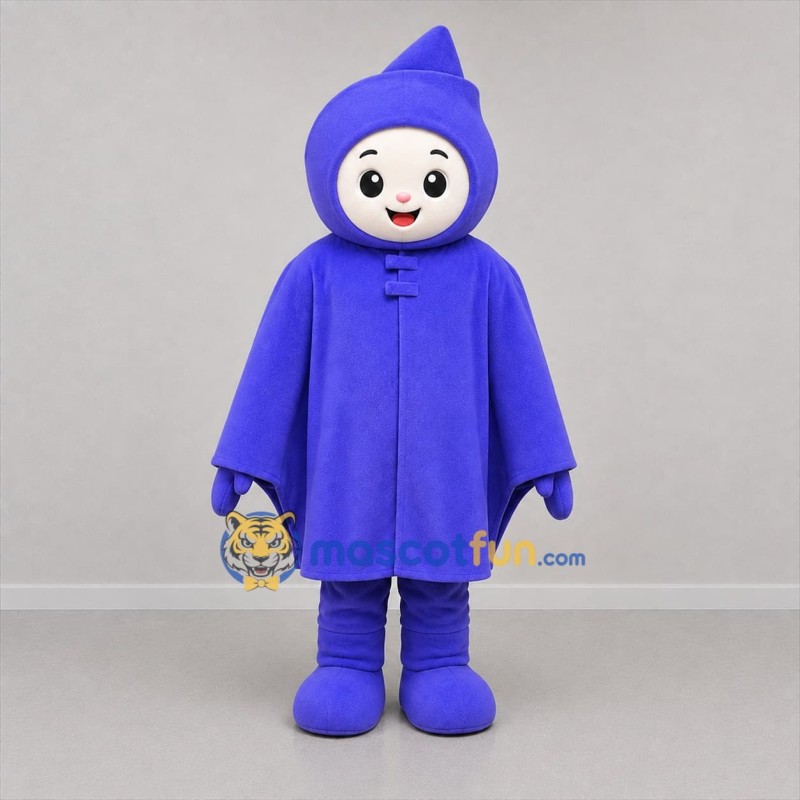 Custom Purple Hooded Character Mascot Costume Adult Full Body Suit for Theater Events