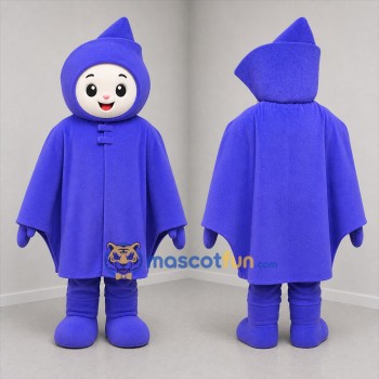 Custom Purple Hooded Character Mascot Costume Adult Full Body Suit for Theater Events