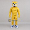Custom Yellow and Brown Spotted Cat Mascot Costume Adult Full Body Suit for Wildlife Events