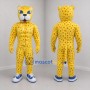 Custom Yellow and Brown Spotted Cat Mascot Costume Adult Full Body Suit for Wildlife Events