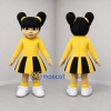 Custom Yellow and Black Girl Mascot Costume Adult Full Body Suit for School Events