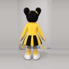 Custom Yellow and Black Girl Mascot Costume Adult Full Body Suit for School Events