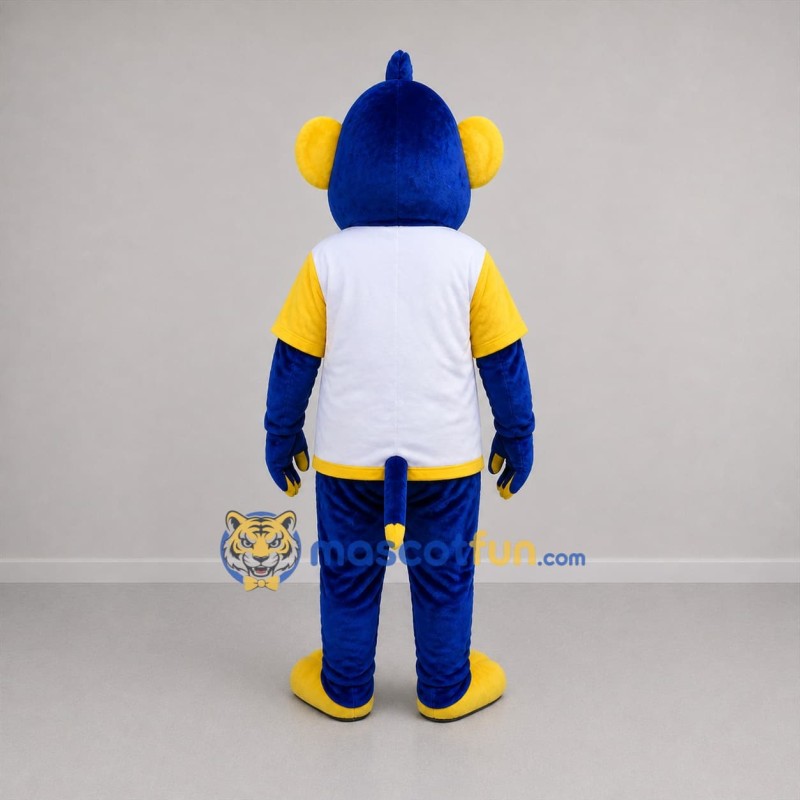 Custom Blue and Yellow Monkey Mascot Costume Adult Full Body Suit for Sports Events