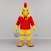 Custom Yellow and Red Rooster Mascot Costume Adult Full Body Suit for Sports Events