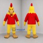 Custom Yellow and Red Rooster Mascot Costume Adult Full Body Suit for Sports Events