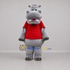 Custom Gray and Red Hippo Mascot Costume Adult Full Body Suit for Zoo Events