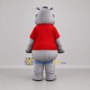 Custom Gray and Red Hippo Mascot Costume Adult Full Body Suit for Zoo Events