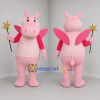 Custom Pink Fairy Hippo Mascot Costume Adult Full Body Suit for Fairytale Events