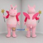 Custom Pink Fairy Hippo Mascot Costume Adult Full Body Suit for Fairytale Events