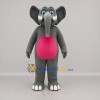 Custom Gray and Pink Elephant Mascot Costume Adult Full Body Suit for Zoo Events
