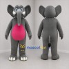Custom Gray and Pink Elephant Mascot Costume Adult Full Body Suit for Zoo Events
