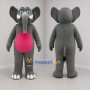 Custom Gray and Pink Elephant Mascot Costume Adult Full Body Suit for Zoo Events