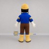 Custom Blue and Yellow Bearded Worker Mascot Costume Adult Full Body Suit for Community Events