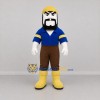 Custom Blue and Yellow Bearded Worker Mascot Costume Adult Full Body Suit for Community Events