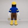 Custom Blue and Yellow Bearded Worker Mascot Costume Adult Full Body Suit for Community Events