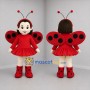 Custom Red and Black Ladybug Girl Mascot Costume Adult Full Body Suit for Garden Events