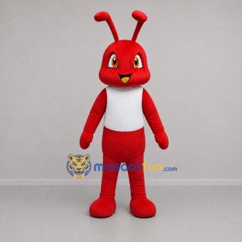 Custom Red and White Insect Mascot Costume Adult Full Body Suit for Nature Events