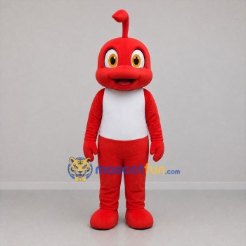Custom Red and White Fantasy Creature Mascot Costume Adult Full Body Suit for Birthday Parties