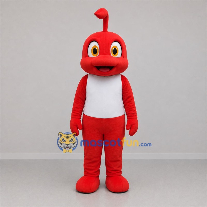 Custom Red and White Fantasy Creature Mascot Costume Adult Full Body Suit for Birthday Parties