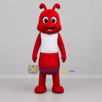 Custom Red and White Ant Mascot Costume Adult Full Body Suit for Garden Events