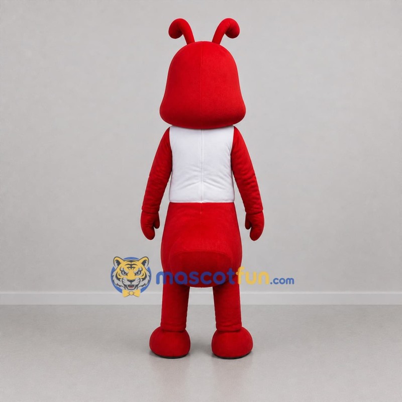 Custom Red and White Ant Mascot Costume Adult Full Body Suit for Garden Events