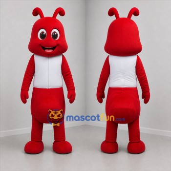 Custom Red and White Ant Mascot Costume Adult Full Body Suit for Garden Events