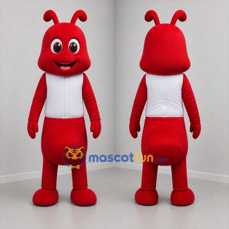 Custom Red and White Ant Mascot Costume Adult Full Body Suit for Garden Events