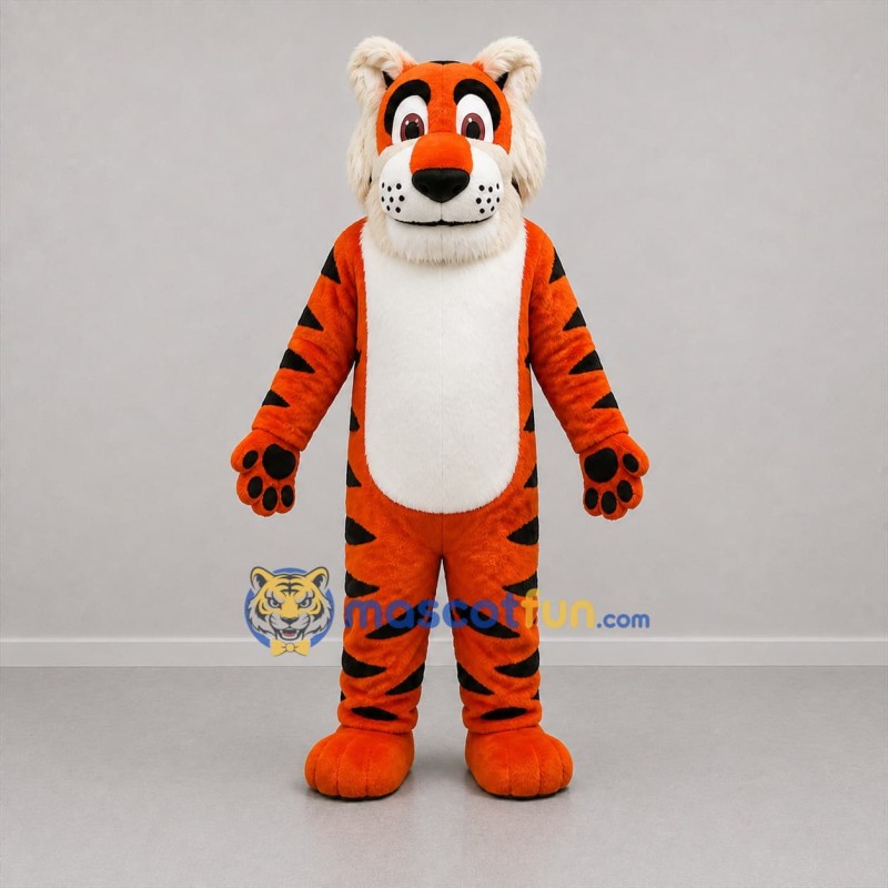 Custom Orange and Black Tiger Mascot Costume Adult Full Body Suit for School Events