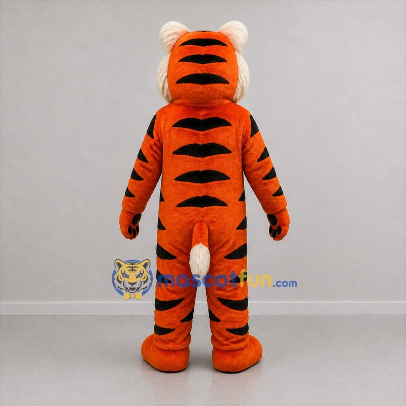 Custom Orange and Black Tiger Mascot Costume Adult Full Body Suit for School Events