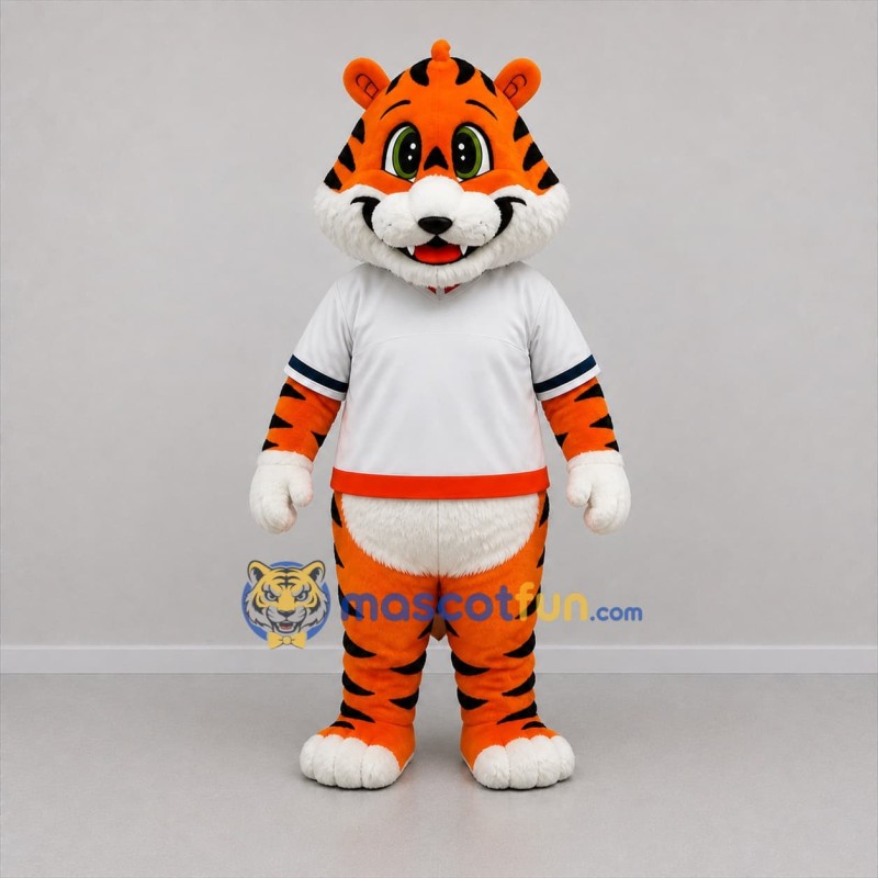Custom Orange and White Tiger Mascot Costume Adult Full Body Suit for Sports Events