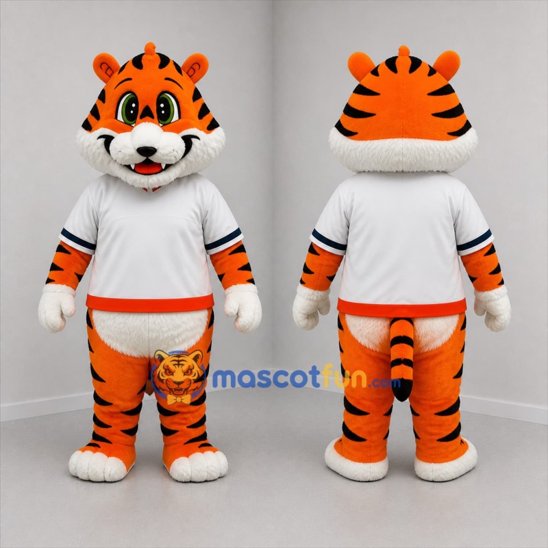 Custom Orange and White Tiger Mascot Costume Adult Full Body Suit for Sports Events