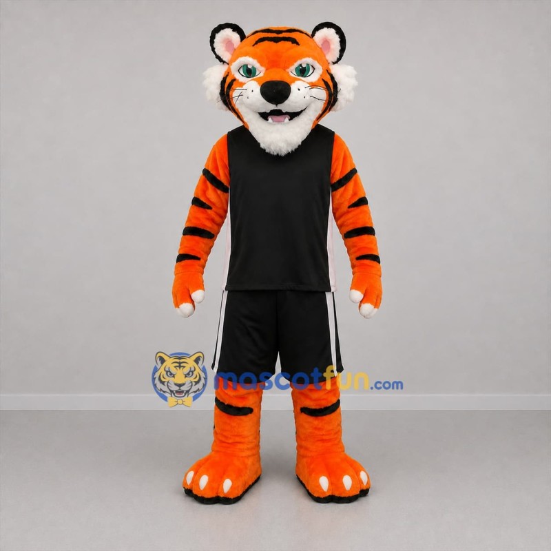 Custom Orange and Black Tiger Mascot Costume Adult Full Body Suit for Sports Events