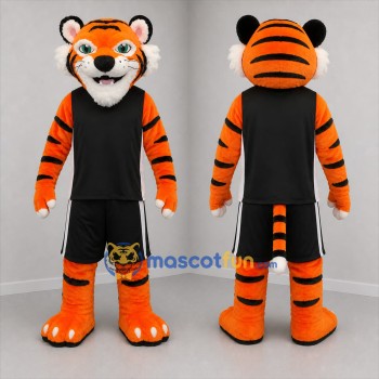 Custom Orange and Black Tiger Mascot Costume Adult Full Body Suit for Sports Events