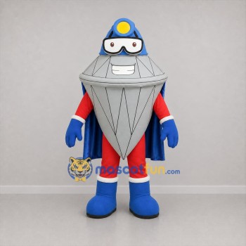 Custom Silver and Blue Diamond Superhero Mascot Costume Adult Full Body Suit for Promotional Events