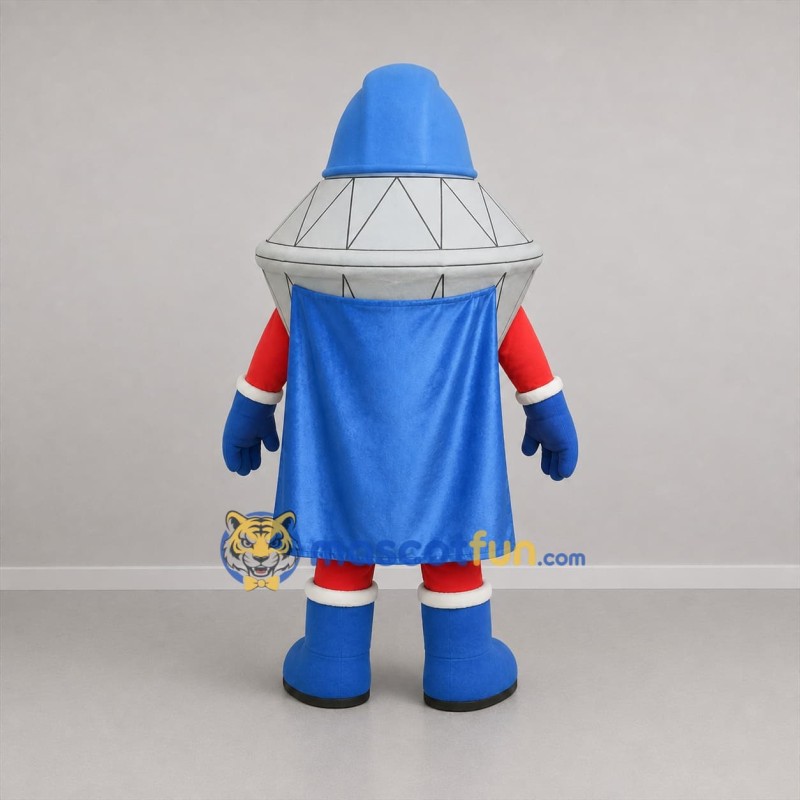 Custom Silver and Blue Diamond Superhero Mascot Costume Adult Full Body Suit for Promotional Events