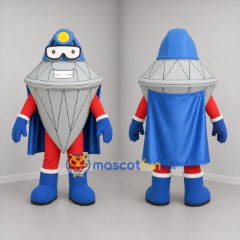 Custom Silver and Blue Diamond Superhero Mascot Costume Adult Full Body Suit for Promotional Events