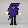 Custom Purple and Black Lightning Bolt Mascot Costume Adult Full Body Suit for Sports Events