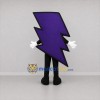 Custom Purple and Black Lightning Bolt Mascot Costume Adult Full Body Suit for Sports Events