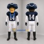 Custom Blue and White Patriot Mascot Costume Adult Full Body Suit for Football Games