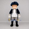 Custom Blue and Gray Colonial Soldier Mascot Costume Adult Full Body Suit for Historical Events